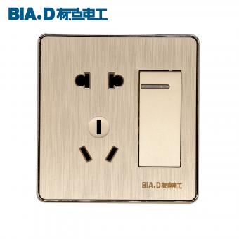 一開(kāi)五孔插座（香檳金）